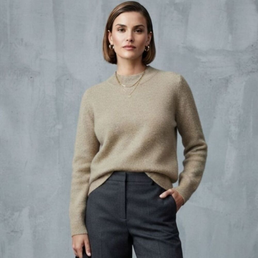 H & M Wool Blend Sweater Women's Size S Beige Casual Minimalist